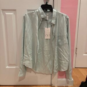 Zara Button Up Denim Blue